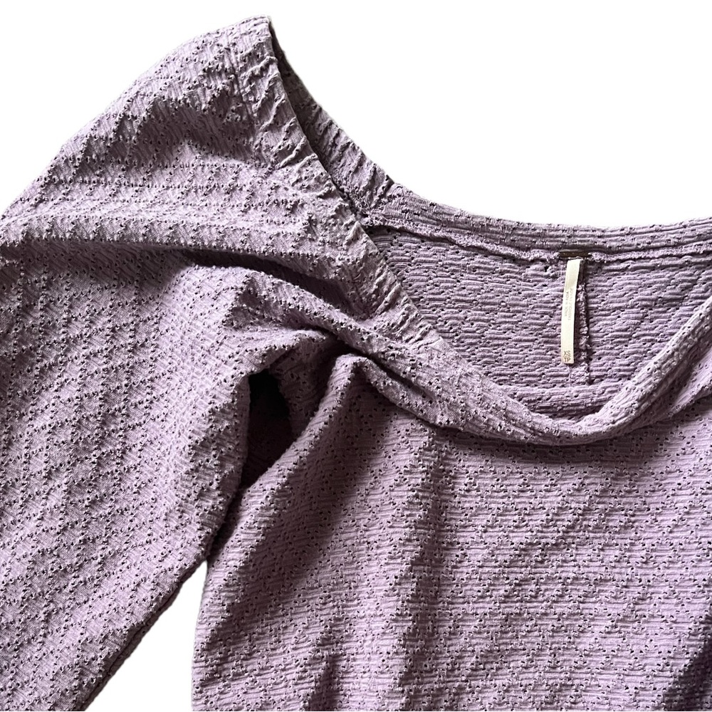 Free People Lilac Bardot Wellington Top - Picture 7 of 9